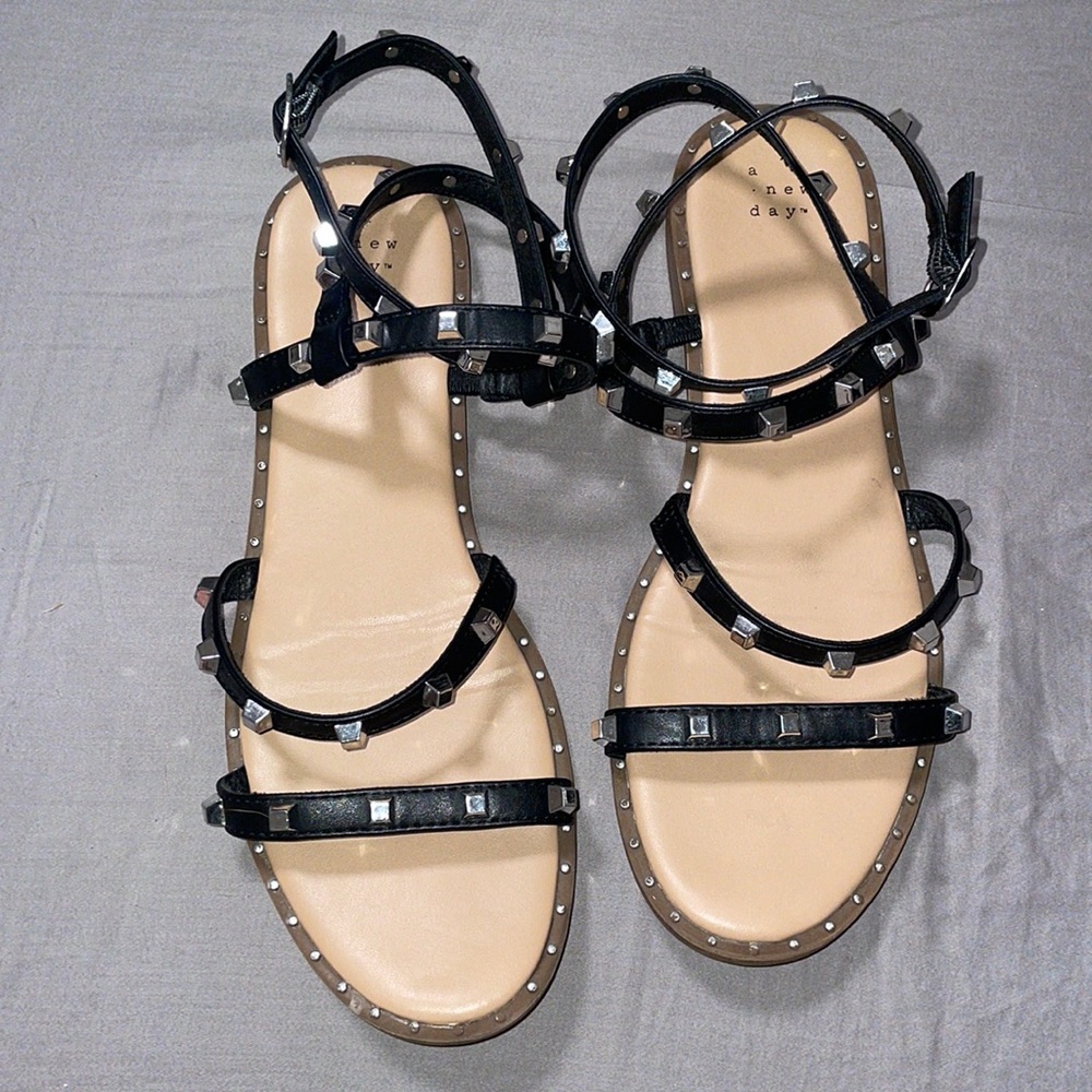 Black Gladiator studded sandal - A new day SZ 9.5